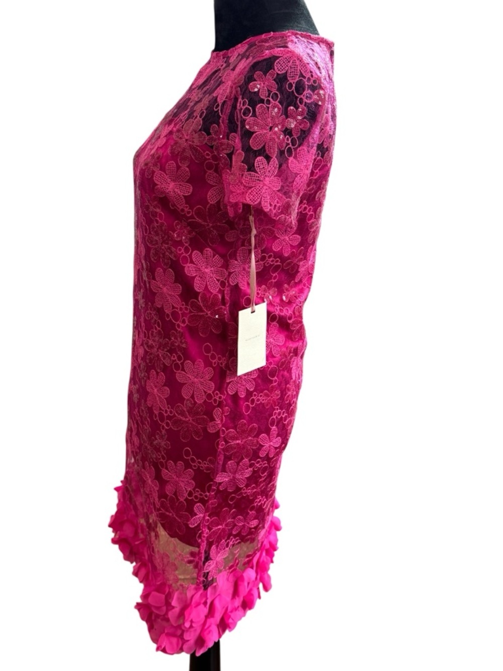 Alex Marie Pink Lace Floral Dress Sz 2 Embroidered Sequin Party Cocktail Dress - Picture 3 of 10